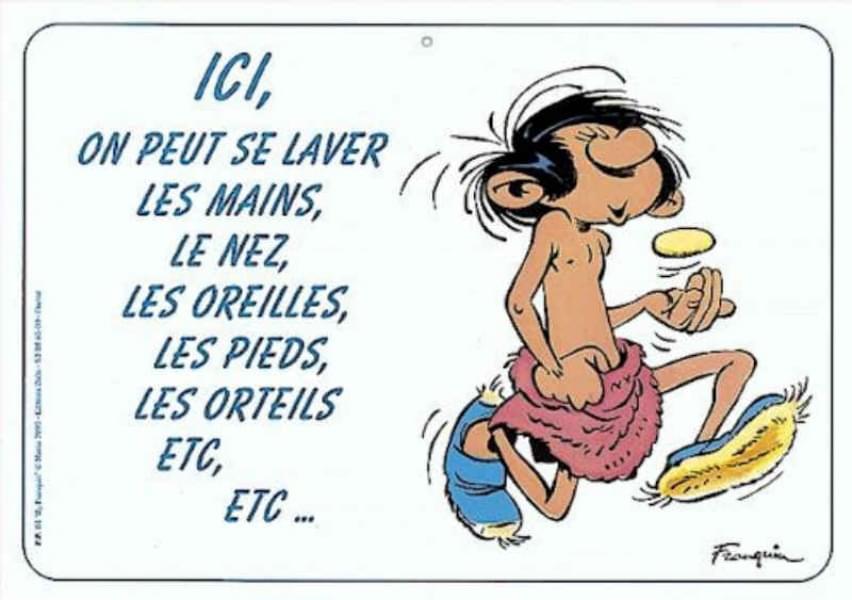 Pancarte déco. Ici on peut se laver les mains, …