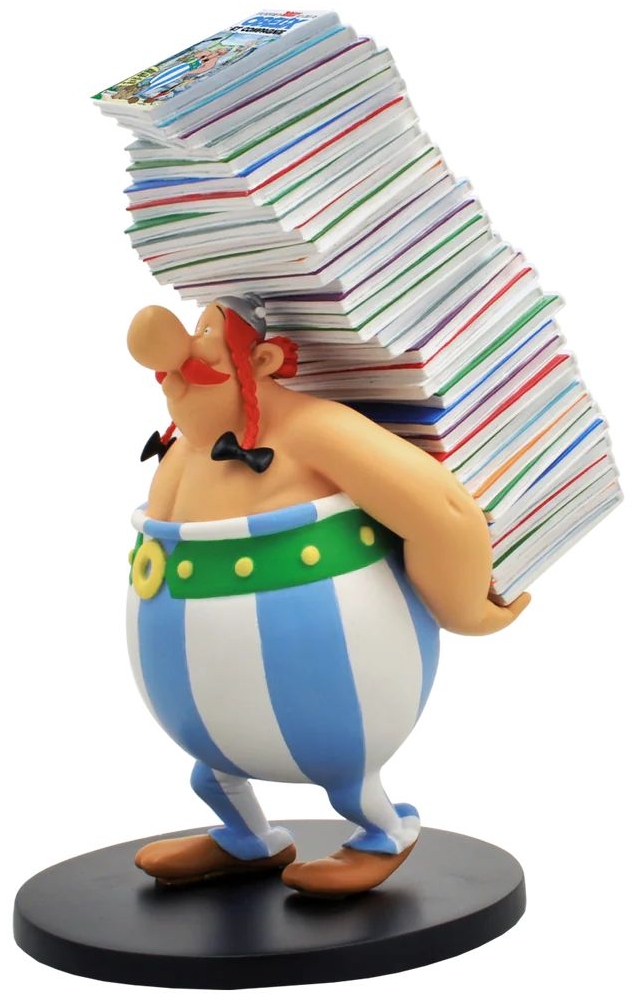 Figurine résine Astérix - Collectoys - Obélix et la pile de livres