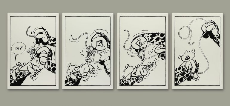 Plaque émaillée Spirou & Fantasio - Le nid des marsupilamis : démêlage