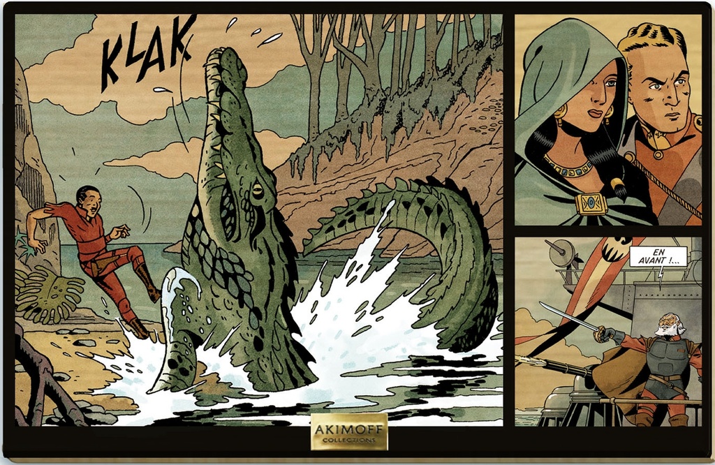 Tableau en bois Avant Blake & Mortimer - 02 Scènes de la Flèche ardente