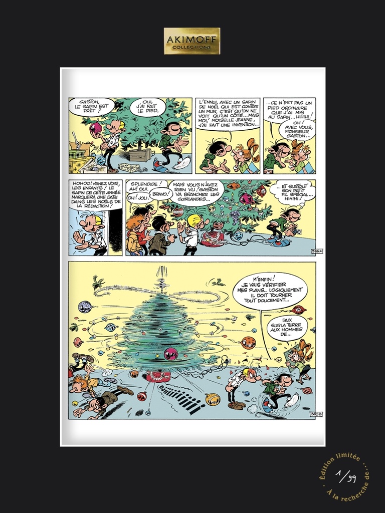 Sérigraphie Gaston Lagaffe /02 - Sapin de Noël
