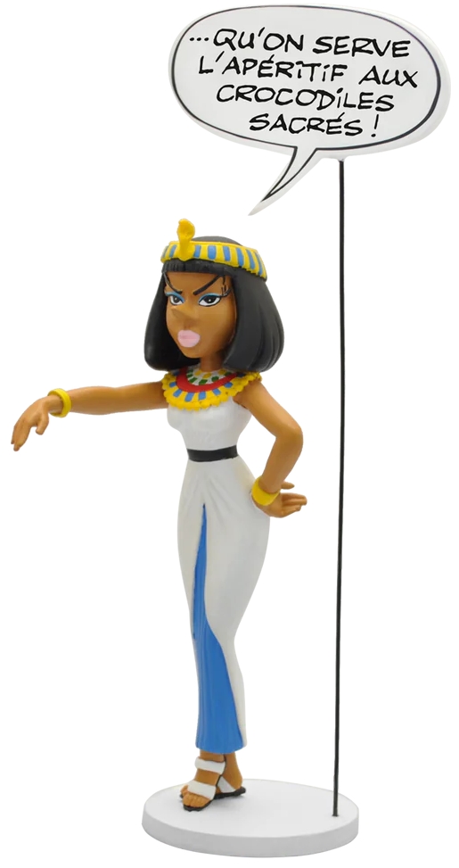 Figurine résine Astérix - Coll. Bulles - Cléopâtre "Qu'on serve l'apéritif aux crocodiles..." v.2