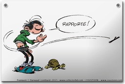 Plaque émaillée Gaston "La tortue"