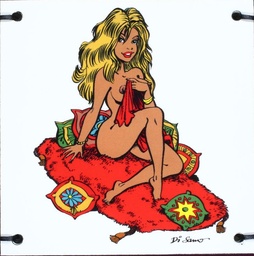 Plaque métallique émaillée - Pin Up de Di Sano N°1