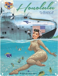 Plaque métallique Hugault «  Honolulu clipper »