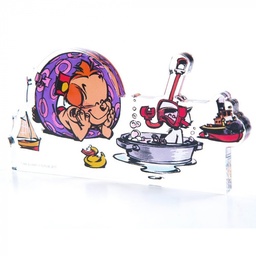 Plaque acrylique Le Petit Spirou joue à la plage