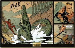 Tableau en bois Avant Blake & Mortimer - 02 Scènes de la Flèche ardente